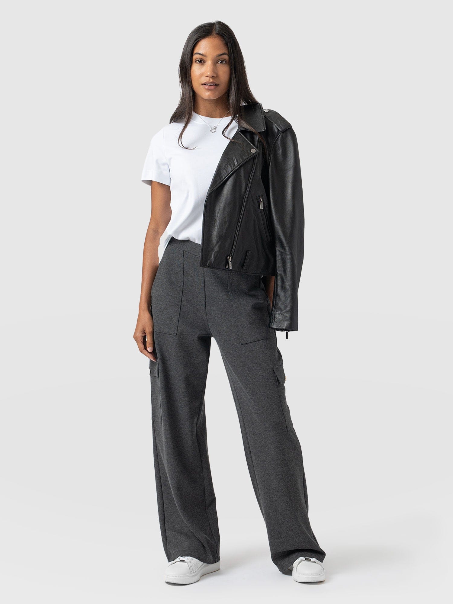 Cargo Chelsea Wide Leg Pant Charcoal - Women's Pants | Saint + Sofia® US